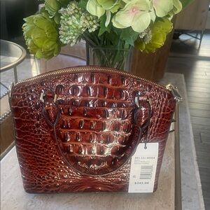 Brahmin Duxie Pecan Melbourne  Crocodile-Embossed Handbag